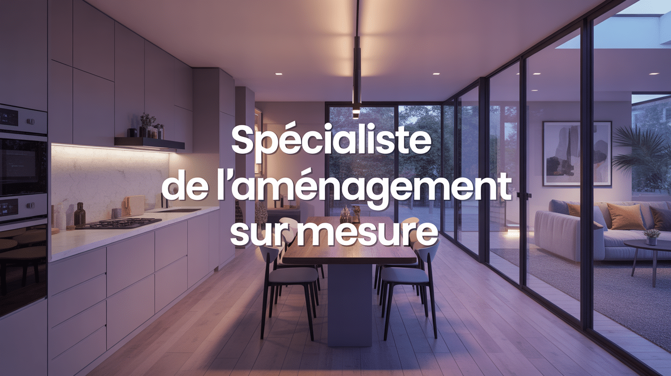 Intérieur Lapeyre avec cuisine, fenêtres et salle de bains contemporaines