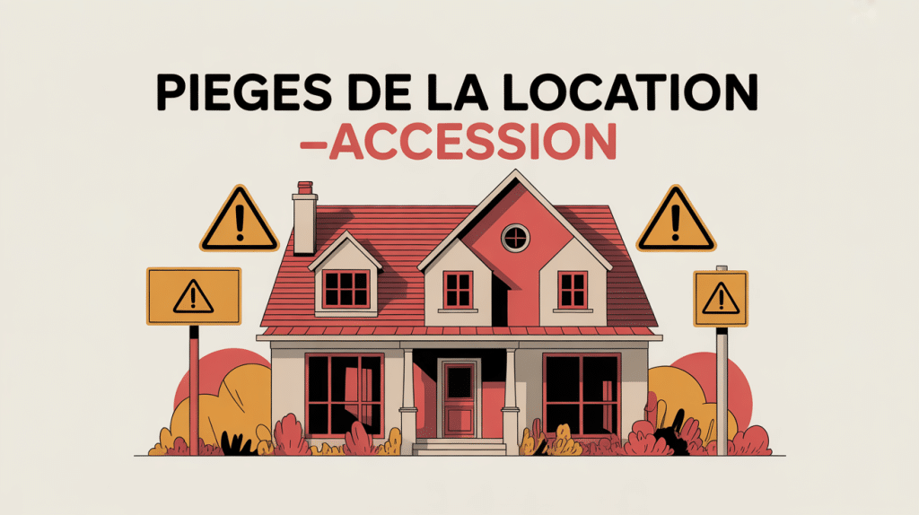 Maison stylisée avec symboles de danger pour location-accession