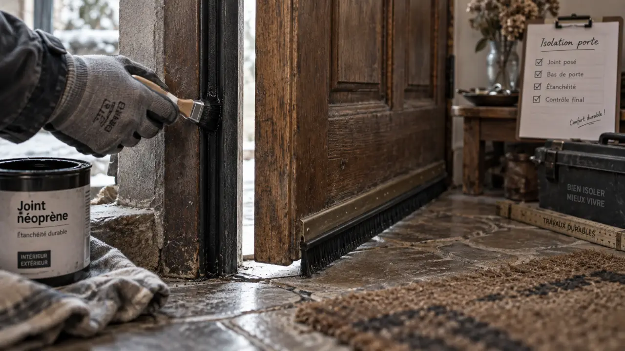 Comment isoler une porte d'entrée : joint au bas contre les fuites d’air