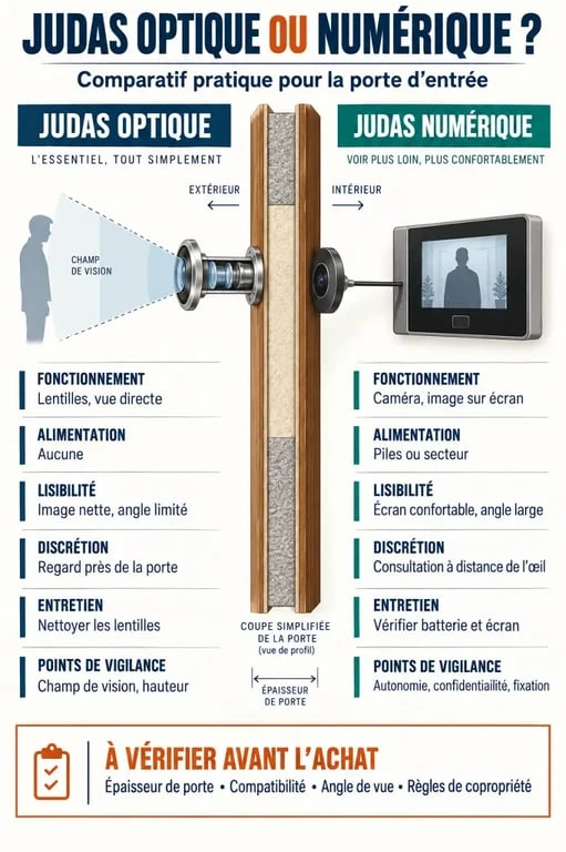 Comparaison entre judas optique et judas numérique sur une porte