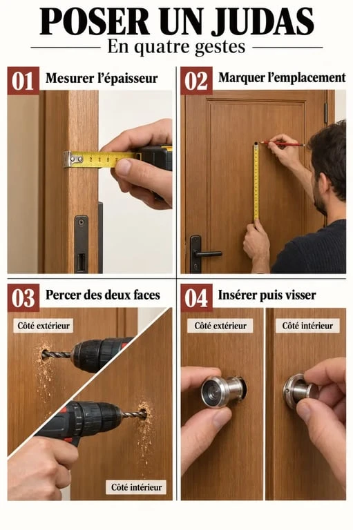 Installation d’un judas sur porte en quatre étapes