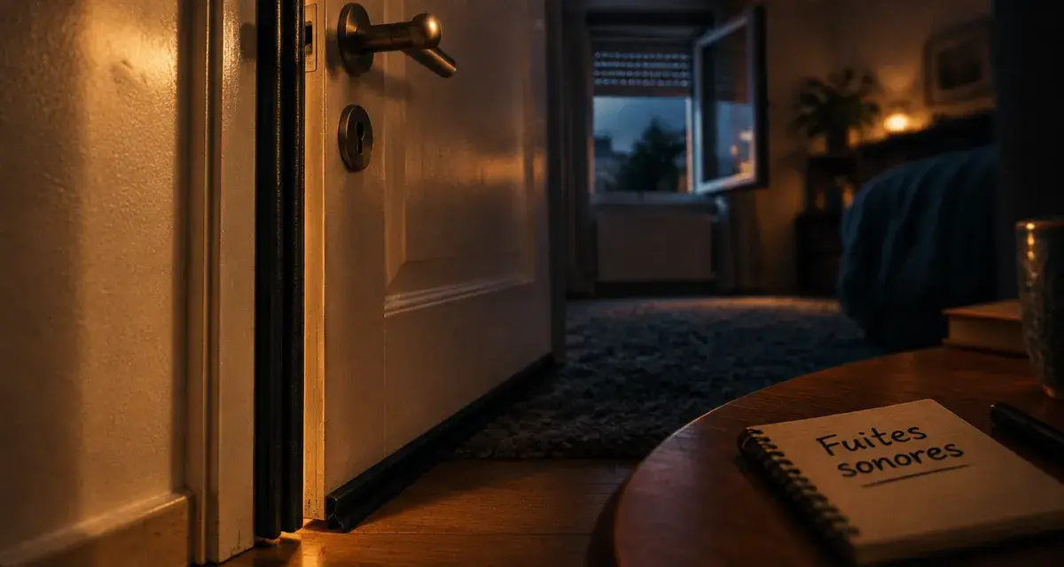 Isoler phoniquement une pièce : joint de porte anti-fuite sonore visible